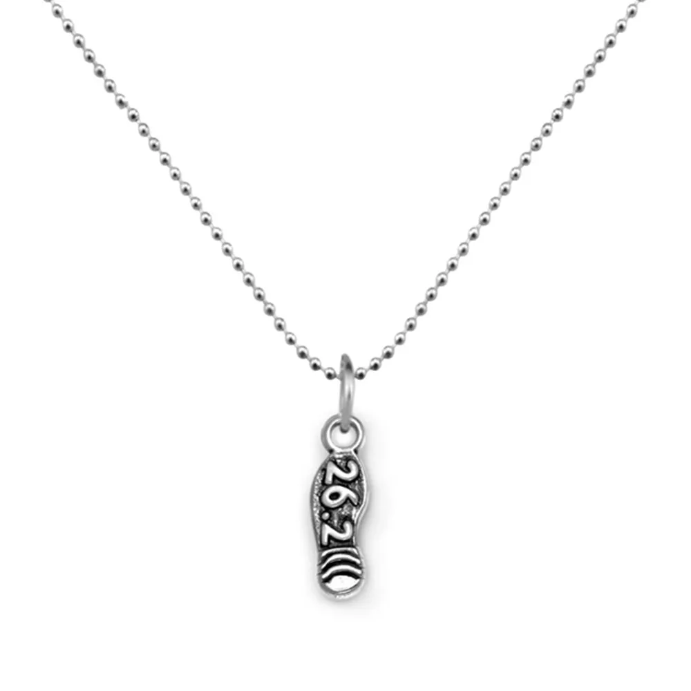 Skyrim Sports FItness Marathon 13.1 & 26.2 Running Shoe Olympic Games Charm Pendant Ball Chain Necklace