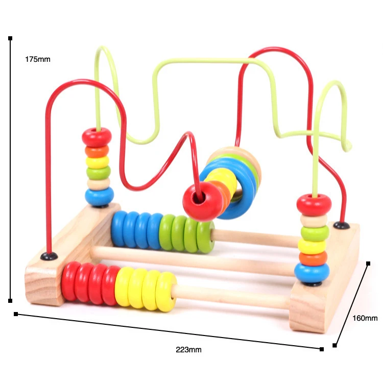 Счеты круги счеты проводной ЛАБИРИНТ горки деревянный Монтессори обучающая игрушка для детей
