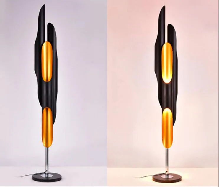 Creative personality bamboo three floor lamp postmodern minimalist floor lamp hotel oblique aluminum bamboo led floor lamps led