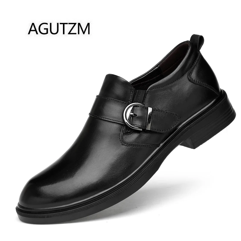 AGUTZM/9521 г. Модная мужская деловая повседневная обувь из 100% натуральной кожи на