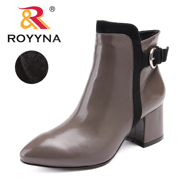 

ROYYNA New Arrival Fashion Style Women Boots Pointed Toe Women winter Shoes Zipper Lady Ankle Boots comfortable Free Shipping