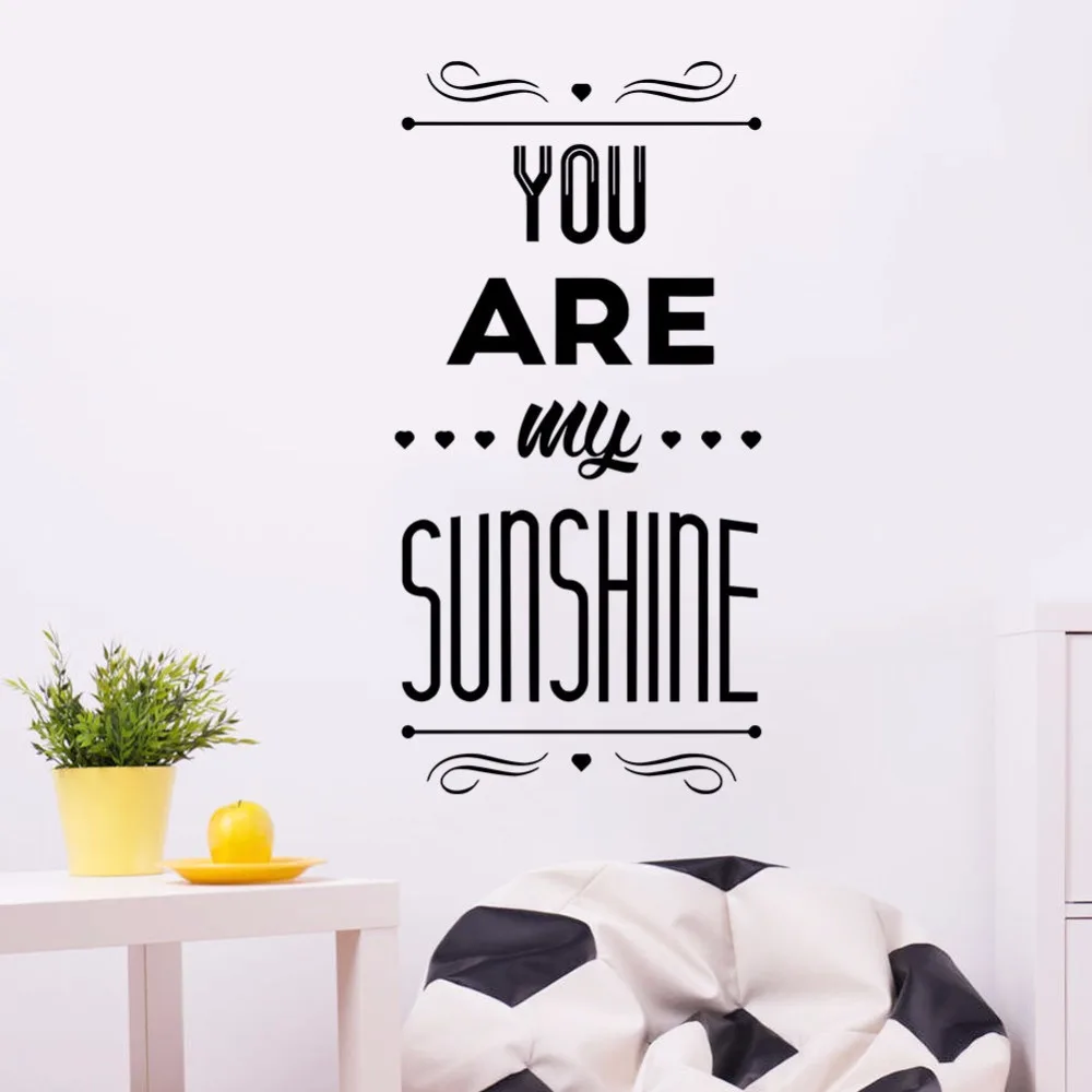 

Art Love Quotes Decal Mural You Are My Sunshine Vinyl Wall Stickers Decals Kids Room Decor Removable Home Decor Living Room S184