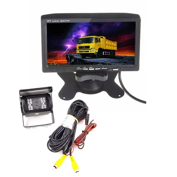 

Gianloon 7" Truck Rear View Monitor with 18 IR Night Visions Camera Bus Reverse System for Vehicle Truck