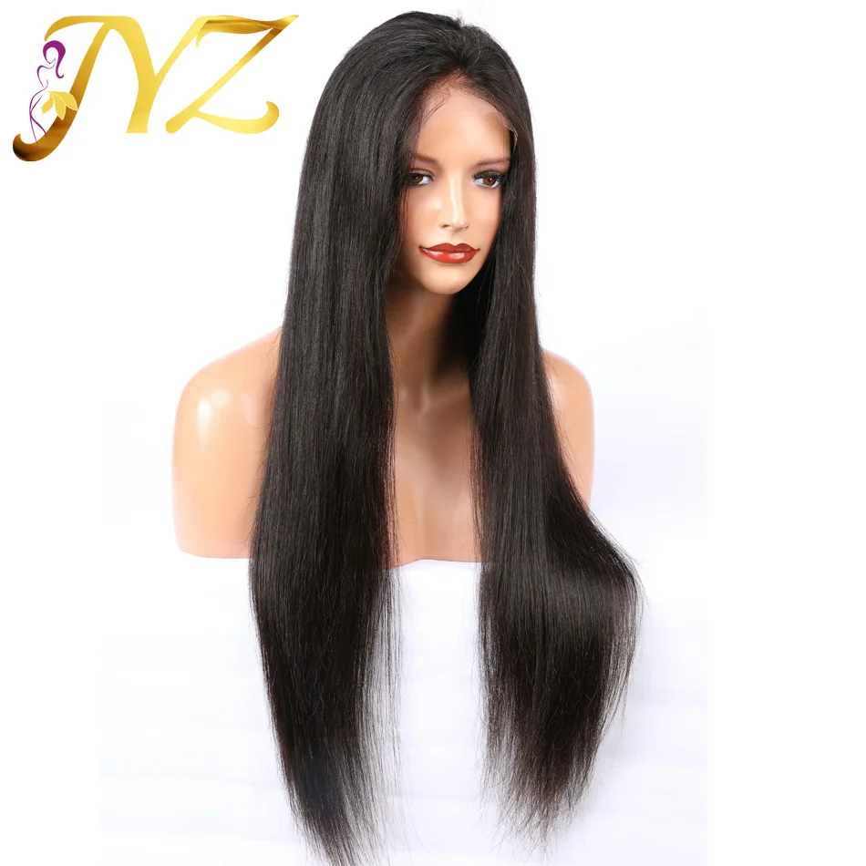 Бразильские прямые полные парики шнурка 8 "-28" человеческих волос Кружева Парики Для черный Для женщин предварительно сорвал натуральных