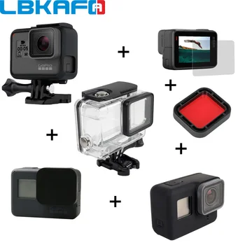 

LBKAFA 45m Diving Housing Waterproof Case + Filter Lens + Frame + Rubber Cover + Screen Protect For GoPro Hero 6 5 Hero6 Hero5