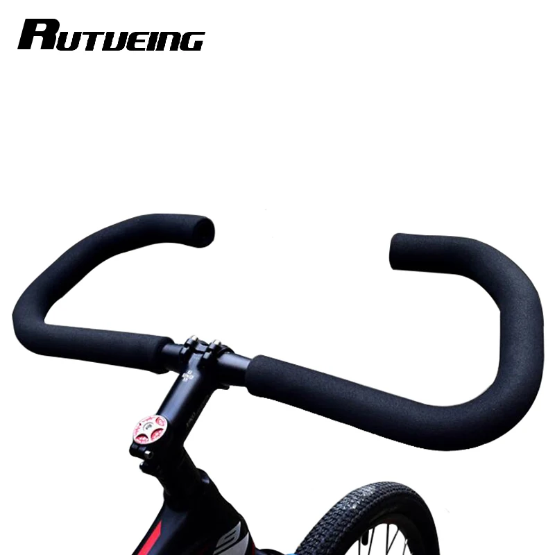 cheap Bicycle Butterfly Handlebar 31.8*560mm Aluminium Alloy MTB Fixed Gear Road Bike Cycling Handlebar + Handlebar Cover Tape