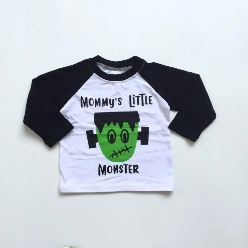 

baby boys FALL/AUTUMN raglans boys "mommy's little monster" raglans with long black sleeve boys cute clothing