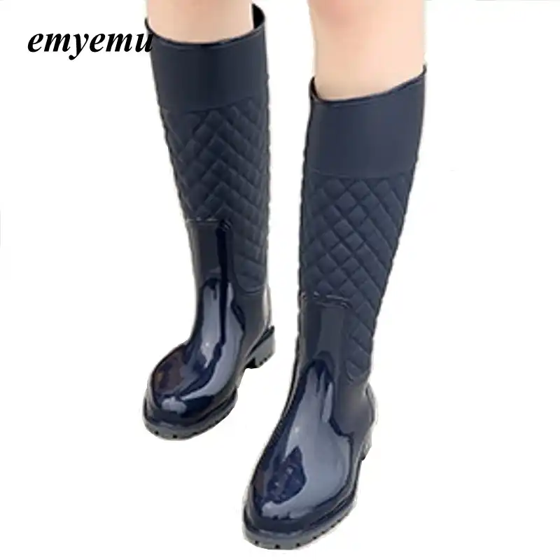 knee length rain boots