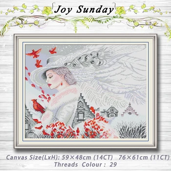 

Beauty And Bird decor painting dmc 14CT 11CT counted cross stitch kits embroidery sets Needlework Sets chinese cross stitch