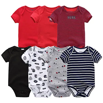 

Unisex Baby Bodysuit 7PCS/lot Cotton Jumpsuit Summer Children Clothing Body Girl Clothes Roupa de bebes infant christmas pajamas
