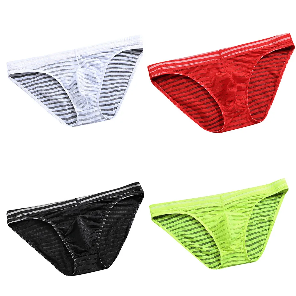 

Men's Underwear New Sexy Ultra-thin Ice Silk Transparent Low Waist Comfortable Breathable Fashion Daily Briefs Four Seasons #Z