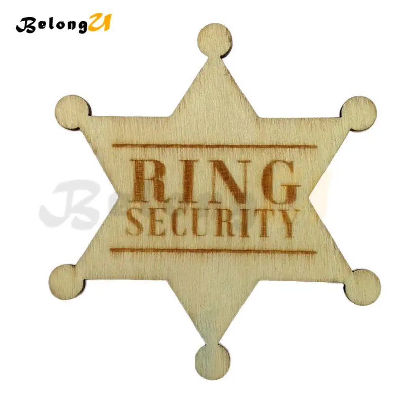 Ring Security Wedding Badge Sign Rustic Wedding Decoration MUW-166-01