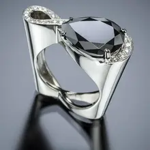 Высокое качество цифровой 8 черный циркон кольцо для женщин Свадебная вечеринка обручальное кольцо ювелирные изделия подарок