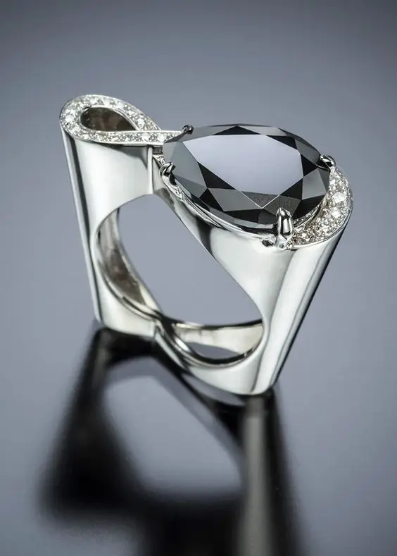 

high quality digital 8 black zircon ring for women wedding party engagement ring jewelry gift