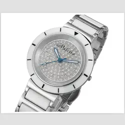Марка Мелисса Для женщин платье в деловом стиле часы классические Звездная ночь звезды Кристаллы часы реального Керамика браслет наручные
