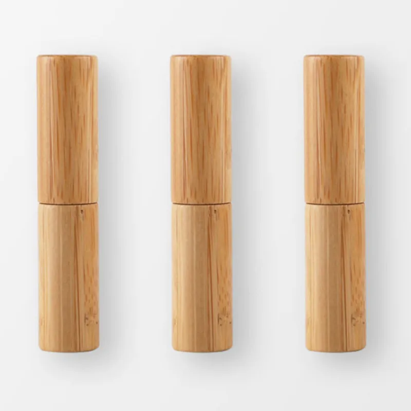

New bamboo design empty lip gross lipstick tube 5g cosmetic container lip balm tubes bamboo lip stick tubes 12pcs