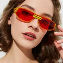 Ruosyling UV 400 солнцезащитные очки для женщин квадратные винтажные пляжные солнцезащитные очки для девочек модная оранжевая оправа Красные линзы темные очки