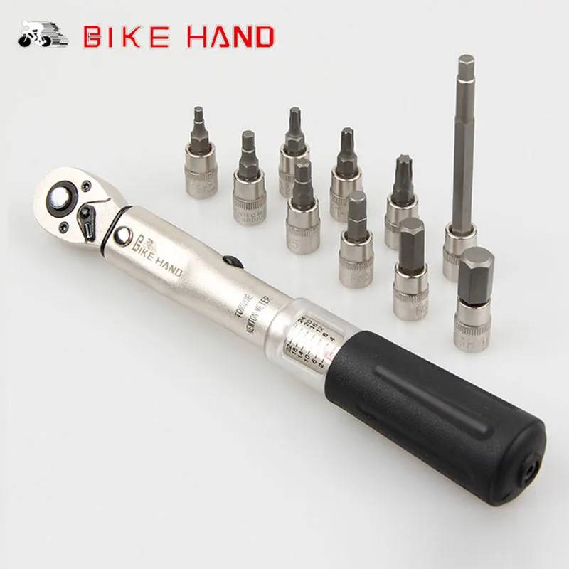 

BIKEHAND Bike Torque Wrench Bicycle Repair Tools Kit Allen Key Tool Socket Set Road MTB Bike Tools 1/4'' Torque Fix Set 2-24 NM