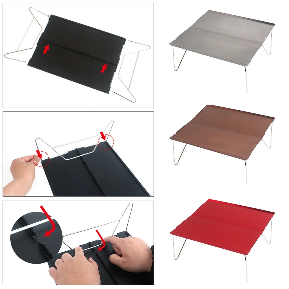 Folding Table Barbecue Picnic Hiking Durable Aluminum Plate Portable Furniture Mini Desk Camping Single Lightweight Outdoor