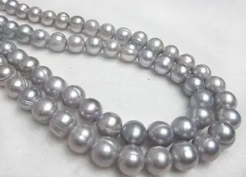 

33" AAA 10-11mm tahitian baroque gray pearl necklace