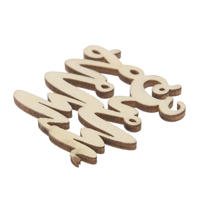  15Pcs Wooden Mr & Mrs Table Confetti Scatter Vintage Rustic Wedding Party Decor