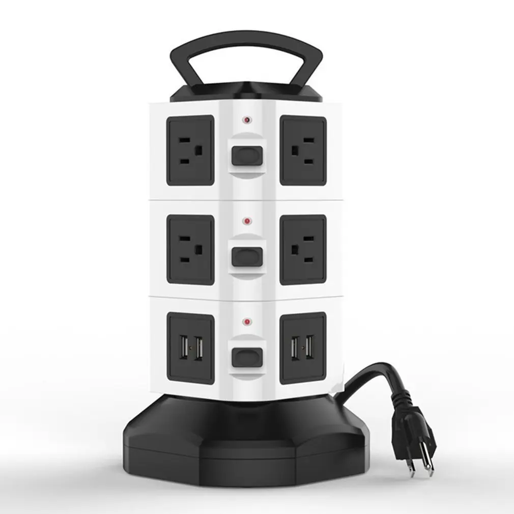 

Socket USB Europe and America socket desktop multi-function socket American multi-layer tower porous strip