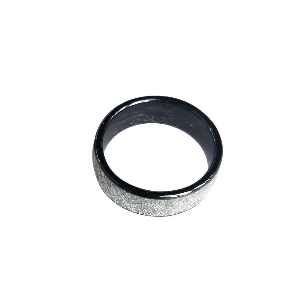 125 кГц/13,56 МГц RFID Яркая Серебряная керамика Смарт палец кольцо носить для мужчин или женщин - Цвет: 13.56MHZ 18mm