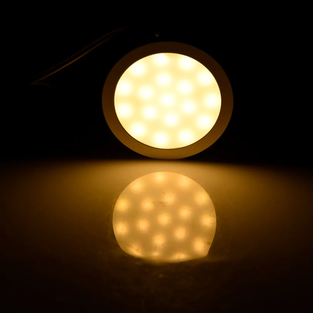 LAIDEYI 6 шт. Светодиодная лампа для шкафа 12 в мебельный шкаф круглый LED RV витрина дома
