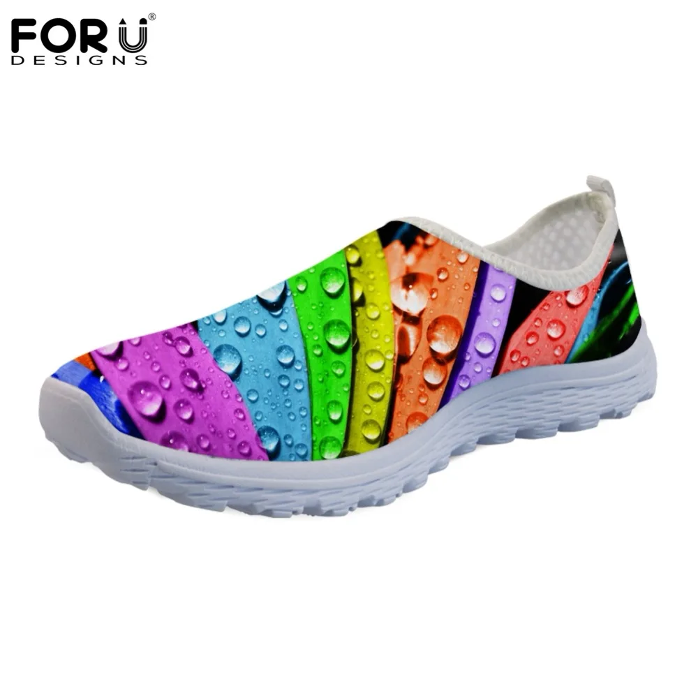 

FORUDESIGNS Colorful Leaf 3D Print Women's Shoes Flats Ladies Loafers Shoes Woman Beach Slip-on Lovers Casual Female Comfortable