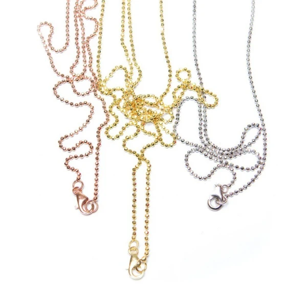 

Vinnie Design Jewelry chains necklaces rose gold, gold and silver, 80cm ball chain for coin holder pendant
