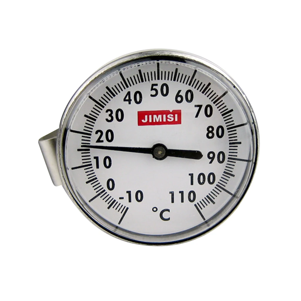 Instant Read Coffee Steamed Milk Frothing Thermometer Timer Stainless Steel Coffee Thermometer for milk pitcher or coffee pot