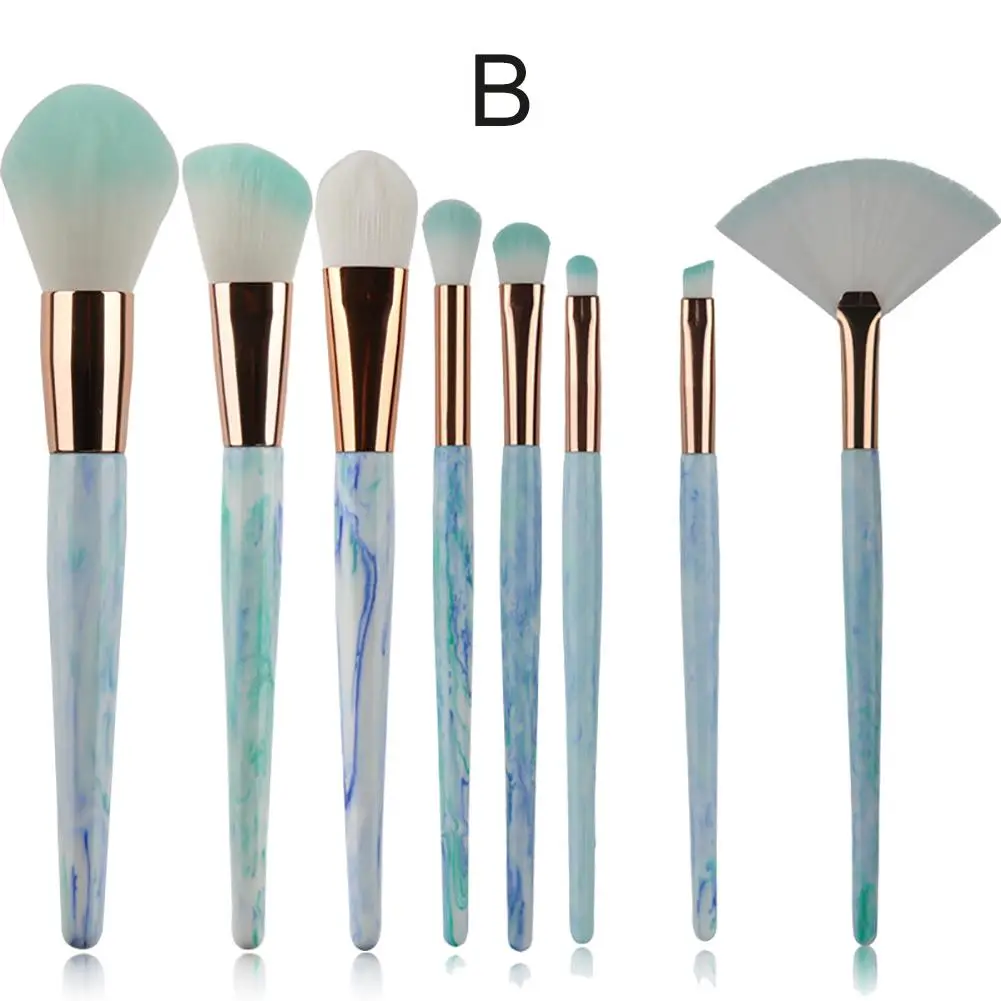 8pcs Marble Face Foundation Makeup Brushes Cosmetic Set Pro Contour
