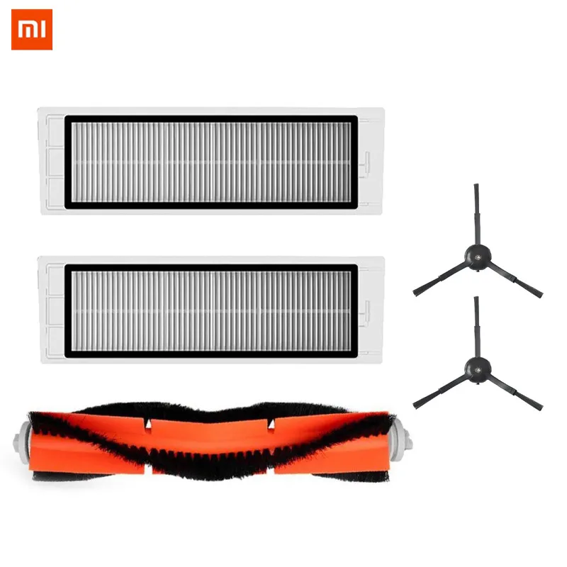 

5PCS Mi Roborock Vacuum Cleaner Parts Replacement for MI Robot Roborock S50 S51 S55 Main Brushx1 Side Brushx2 Filterx2