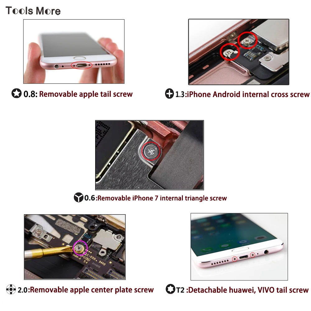 Инструменты для ремонта мобильных телефонов, Набор отверток для телефона, пятиконечная отвертка 0,8 Y0.6, специальная отвертка Phillips Torx T2 2,5