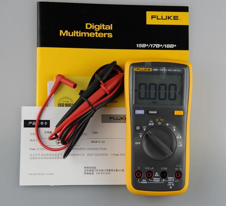 Новый обновленный Цифровой мультиметр FLUKE 15B + F15B от 100 мкФ Ф до 1000 большой ЖК