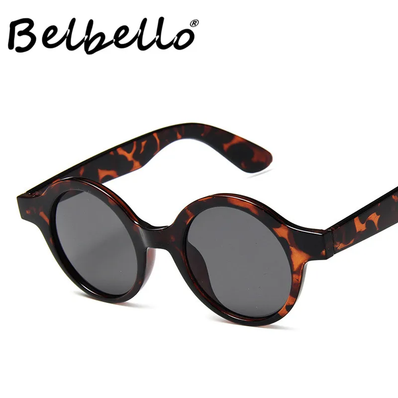 

Belbello Adult Round Plasic Sunglasses Women Solid Fashion Beach Sunglasses Mens Popular Trend Leopard Print Sunglasses UV400