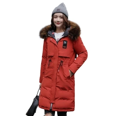 Le Grand Taille army black Fourrure Beige Coton D09 gris Veste Épaississement Capuchon Femmes rouge À Nouvelle Grande Vers marine Green Chaud Mince Bleu Col Longue Manteau Vestes De Hiver Parkas camel Bas bourgogne g6WwFEqY