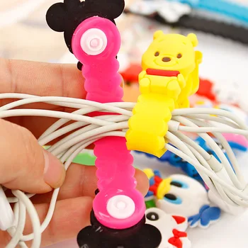 

30pcs/lot Mickey/Stitch Donald Duck Cartoon Cable Winder Headphone Earphone Cable Wire Organizer Cord Holder For iphone samsung