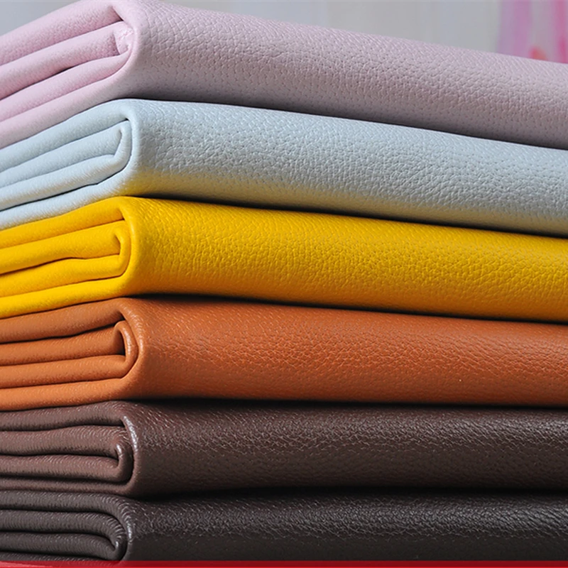 50*138cm Polishing litchi PU Leather Fabric Furniture Artificial Faux