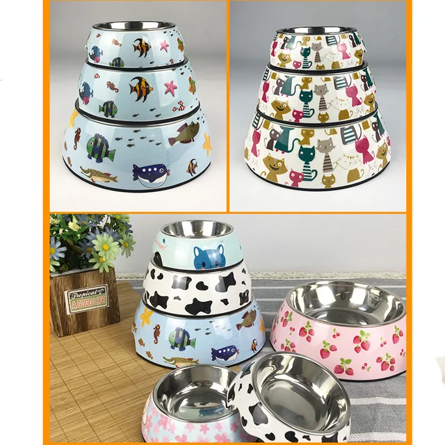 Hot selling removable Melamine and stainless steel pet bowl dog&cat bowls миски для собак миска для кошки 4