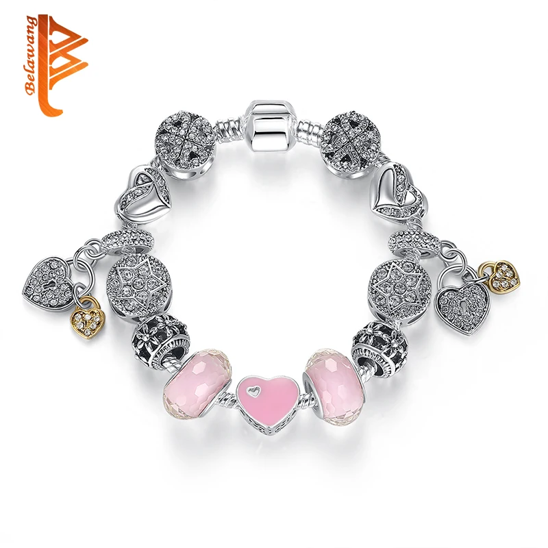 

Luxury Tibetan Silver Charm Bangle & Bracelet with Forever Love Crystal Glass Round Beads Fashion Bracelet Women Jewelry