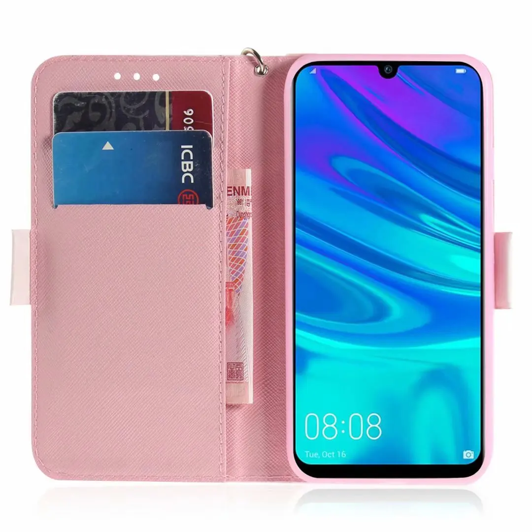 Кожаный чехол кошелек с 3D цветами для Huawei P20 P30 Lite Nova 3 3i 4 4e 5i Y5 Y6 Y7 2018 2019 Honor 8C 8A 8X P Smart
