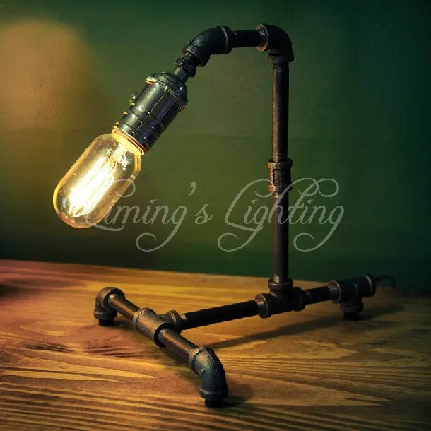 Лофт винтажный подвесной светильник светодиодный лампы Винтаж индивидуальная настольная лампа водопровод настольные лампы лампа настольная книга E27 110 V-240 V освещение