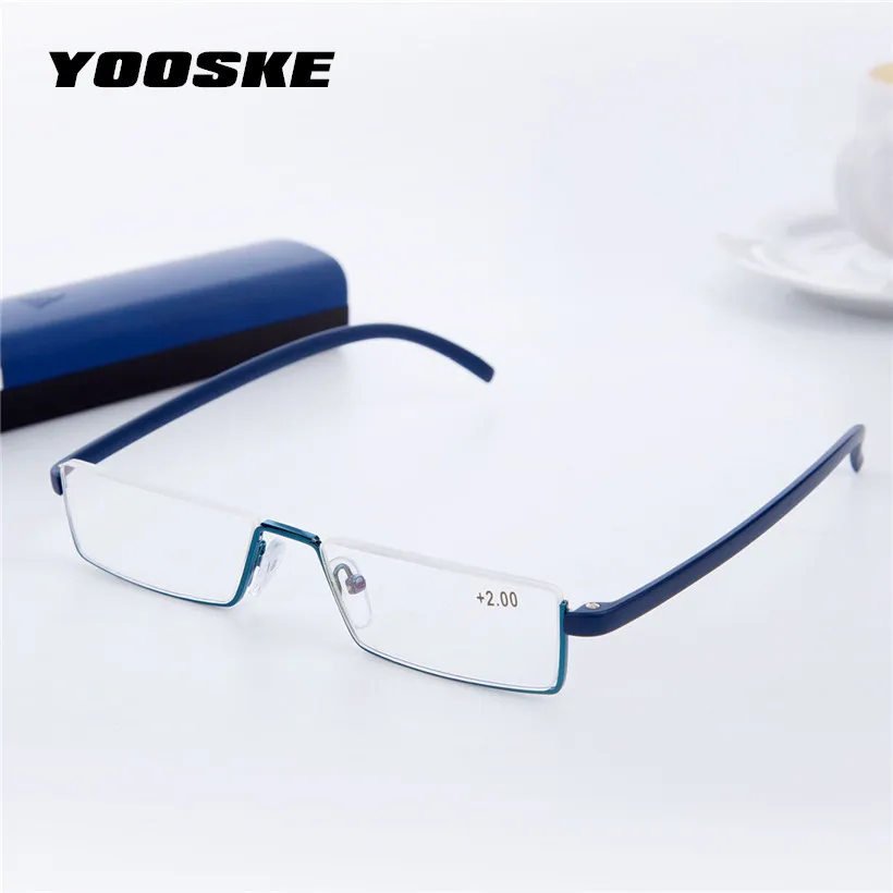 YOOSKE, мужские Брендовые очки для чтения, чехол-карандаш, металлическая оправа, очки для женщин и мужчин, портативная ручка, коробка для дальнозоркости, очки для дальнозоркости