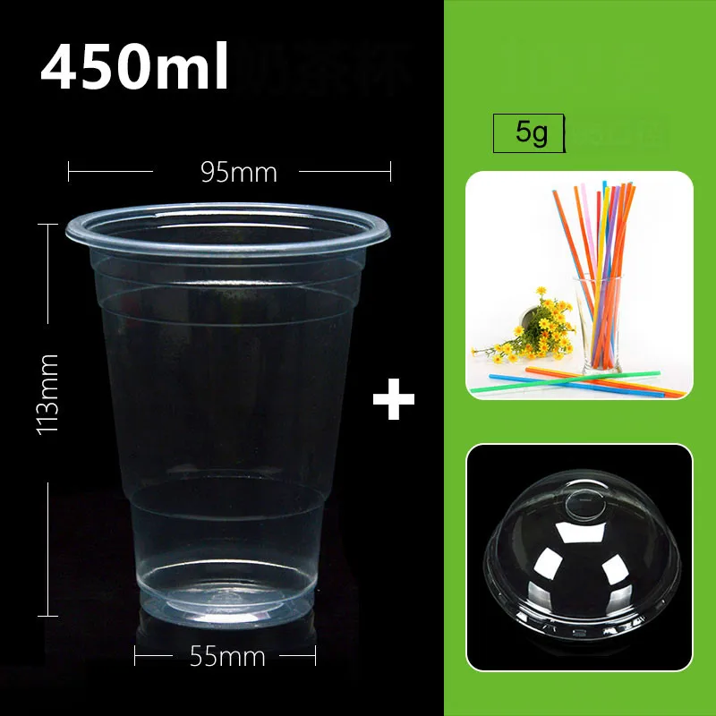 Прекрасные одноразовые, для молока чай мороженое на вынос упаковка пластиковая чашка с крышками дома самодельный лед песок чашки высокий прозрачный - Цвет: B3