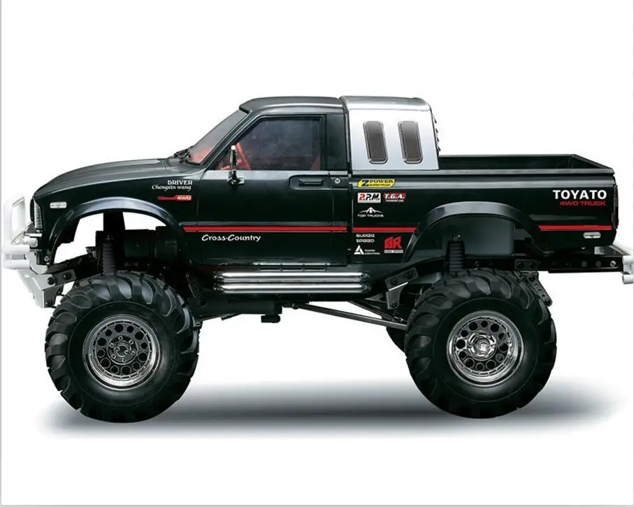 Высокоскоростной электронный пульт дистанционного управления Monster Truck 1/10 RC Rock Crawler с функцией тормоза vs TAMIYA 4x4 pick-up - Цвет: Black