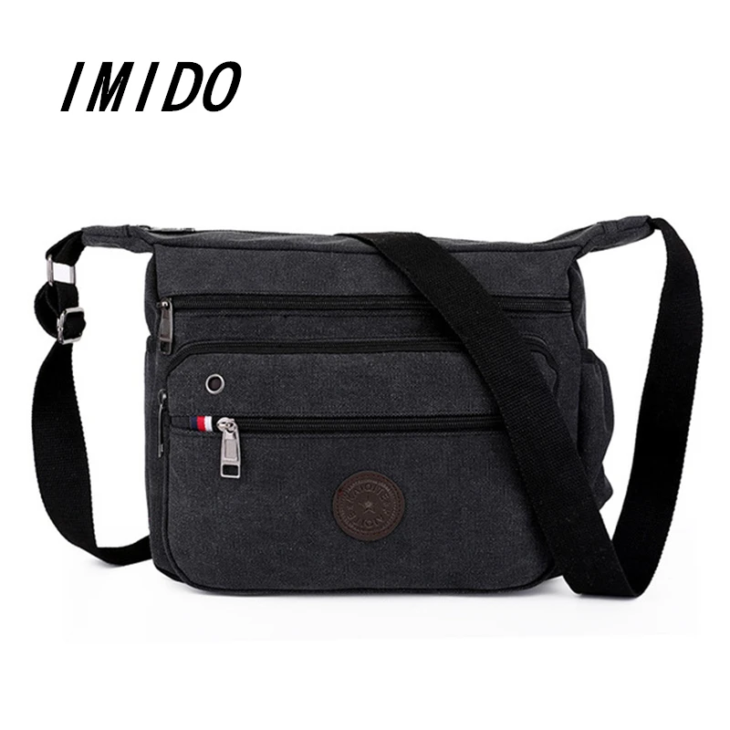 

IMIDO 2019 Summer New Multilayer Men's Shoulder Diagonal Package Literary Outdoor Sports Travel Simple Camping Business Office
