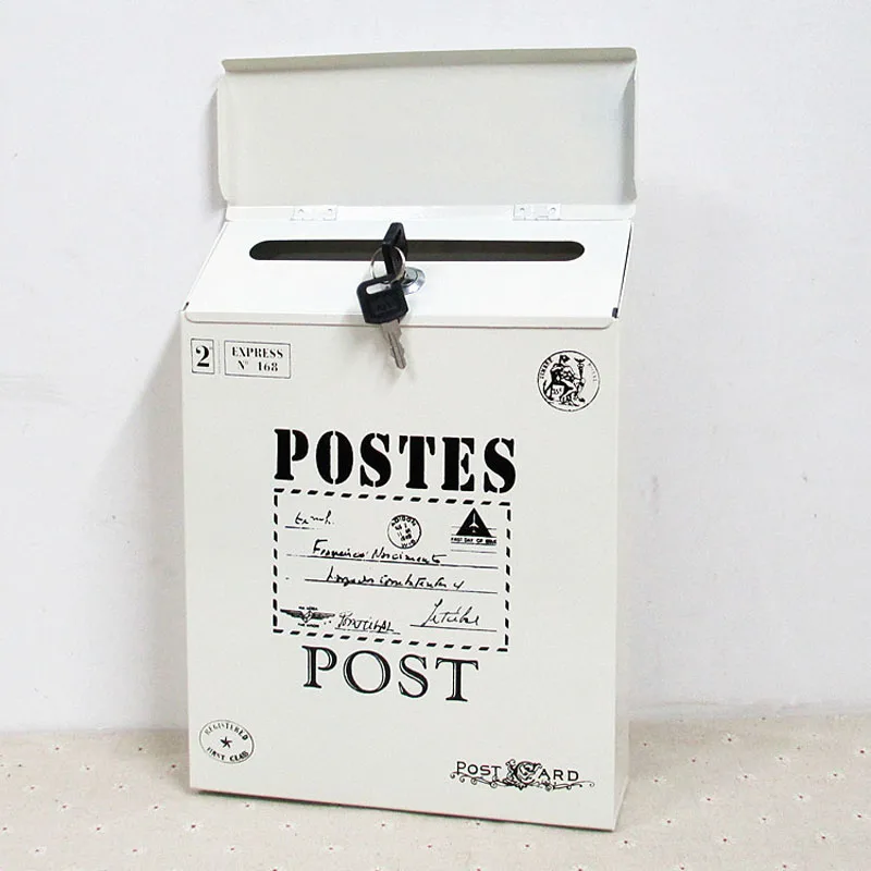 Водонепроницаемый наружный металлический почтовый ящик для писем настенный запираемый 2 ключа почтовый ящик - Цвет: 1