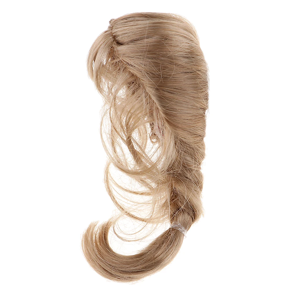 Lovely Artificial Mohair Hair Wig For 1/8 BJD MSD DZ Dolls Making & Repairing Linen Color