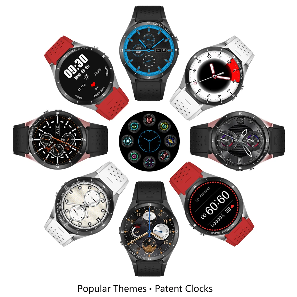  Kaimorui Smart Watch KW88 Pro Android 7.0 OS Smartwatch 1GROA + 16GRAM Support SIM Card GPS Bluetoo - 32919296147